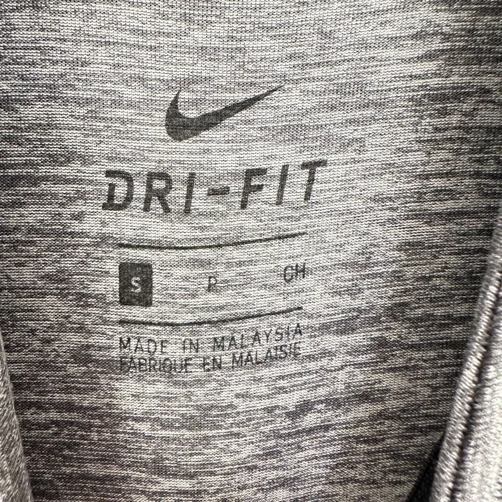 Nike Dri-Fit 1/4 Zip Running Shirt Womens Small Heather Gray Stretch Long Sleeve